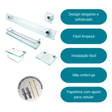 Kit Banheiro 5 Peças Em Vidro Premium Foto mini 2