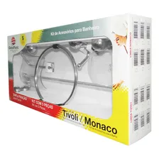 Kit Banheiro Acessórios Em Acrílico 5 Peças Cromadas Tivoli Foto mini 3