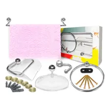 Kit Banheiro Acessórios Em Acrílico 5 Peças Cromadas Tivoli Foto mini 1