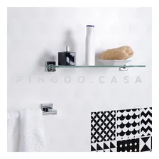 Kit Banheiro Acessórios Quadrado Em Metal 6 Peças 100% Inox Foto mini 2