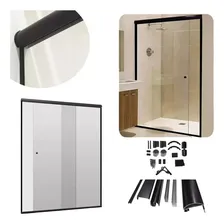 Kit Banheiro Aluminio Preto Box Redondo 1,90x1,50m S/vidro Foto  mini 1
