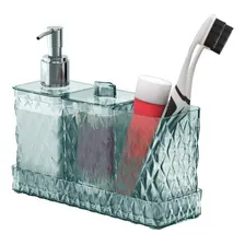 Kit Banheiro Cristal Glamour Com 3 Peças + Bandeja Foto mini 1