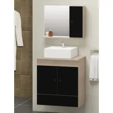 Kit Banheiro Gabinete + Pia + Espelheira Retro Luxo 60cm Pia Branco Móvel Pode Foto mini 4