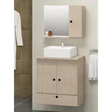 Kit Banheiro Gabinete + Pia + Espelheira Retro Luxo 60cm Pia Branco Móvel Pode Foto mini  3