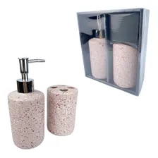 Kit Banheiro Lavabo Conjunto 2 Peças Rosa Cerâmica Foto  mini 1