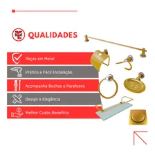 Kit Banheiro Metal Inox + P Shampoo Vidro + Ralo Click 10x10 Foto mini  2