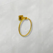 Kit Banheiro Quadrado Inox Dourado Luxo Acessórios 4 Peças Foto mini  3