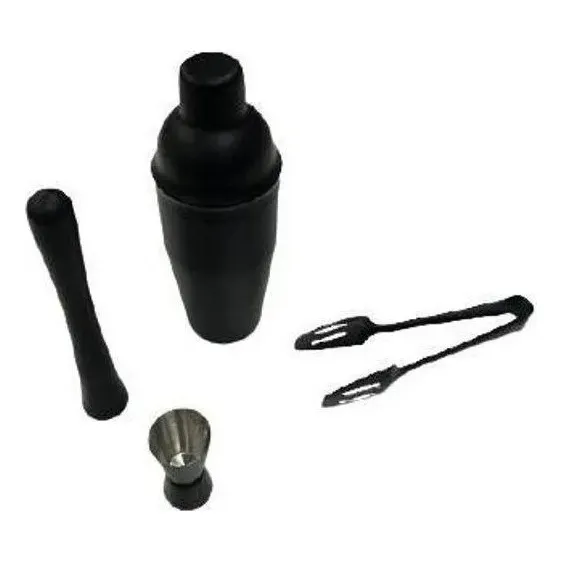 Kit Bar 4 Peças - Coqueteleira, Dosador, Pegador E Socador Foto 1