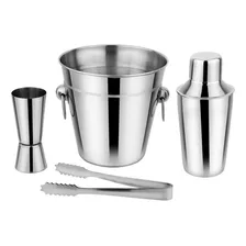 Kit Bar Inox 4 Peças Coqueteleira 250ml Balde Pegador Drink Foto mini 1