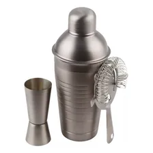 Kit Bar Inox Fosco 500ml 3pçs Coqueteleira Coador E Dosador Foto mini 2