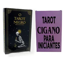 Kit Baralho Tarot Negro E Tarot Cigano Para Iniciantes Foto mini 1