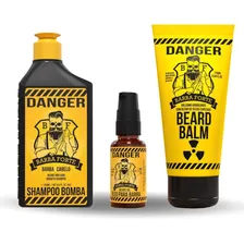 Kit Barba Forte Shampoo + Balm + Óleo 30ml Danger Foto mini 1
