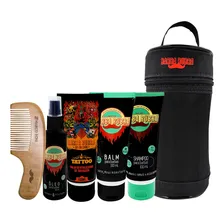 Kit Barba Necessaire Óleo Shampoo Balm Tatuagem Barba Pente Foto mini 1