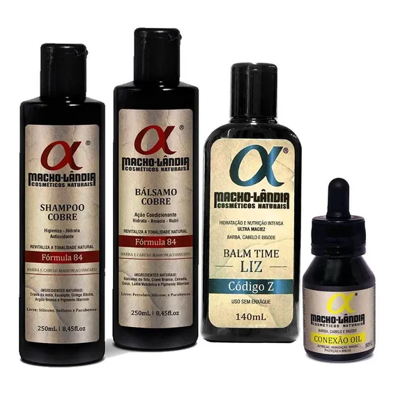 Kit Barba Ruiva Macho-lândia Balm, Oleo Shampoo E Balsamo Foto 1