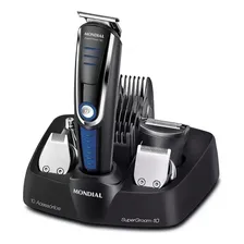 Kit Barbeador Aparador De Pelos Mondial Multi Groom 10 Em 1 Cor Preto/azul 110v/220v Foto mini  2