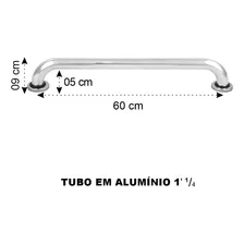 Kit Barra Articulada 60cm + Barra Reta 60cm + Barra 70x70 Cor Prateado Foto mini 4
