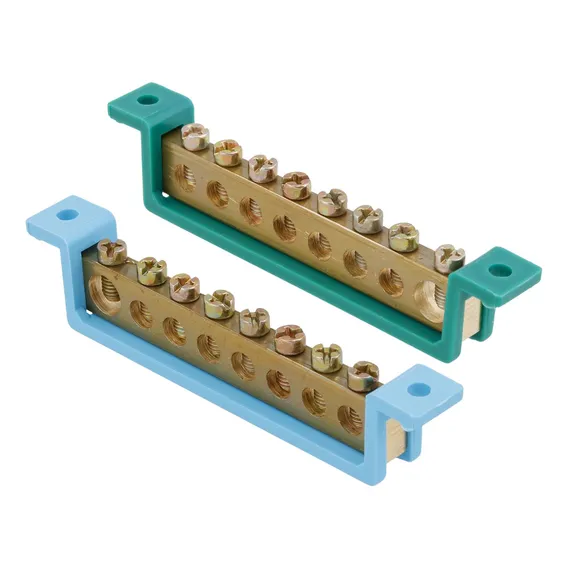 Kit Barramento Steck Neutro + Terra 8 Furos Fix Parafuso 80a Foto 1