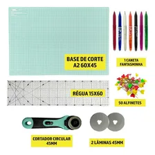 Kit Base Para Corte Patchwork Regua 60 Cortador Tecido 45mm Cor Base Tiffany Foto mini 1