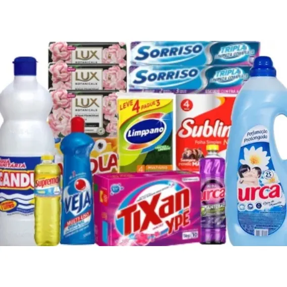 Kit Básico Produtos Limpeza E Higiene 15 Produtos+brinde Foto 1