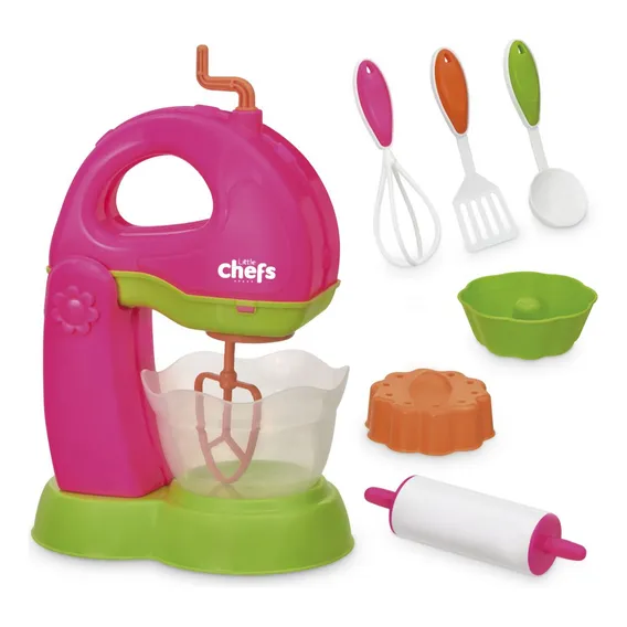 Kit Batedeira Acessorios Infantil Divertida Gira De Verdade Cor Rosa Foto 1