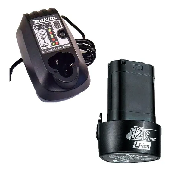 Kit Bateria Lítio 12v Bl1014 + Carregador Dc10wb - Makita Foto 1