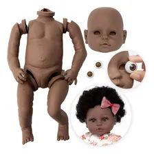 Kit Bebê Reborn Molde Menina Negra 52cm + Torso + Olhos Foto  mini 1