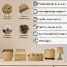 Kit Bebe Higiene Liso Em Mdf Cru 8 Peças Foto mini 2