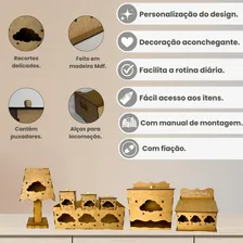 Kit Bebe Higiene Nuvem Em Mdf Cru 8 Peças 24hs Grupo Paraíso MDF Kit Higiene Bebê cru - x 8 Foto mini  2