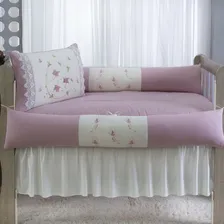 Kit Berço Americano Menina Borboleta Rose 9 Peças Com Saia Foto mini  2