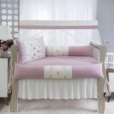 Kit Berço Americano Menina Borboleta Rose 9 Peças Com Saia Foto mini 4