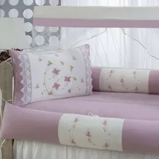Kit Berço Americano Menina Borboleta Rose 9 Peças Com Saia Foto mini  3