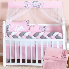 Kit Berço Americano Naninha Menino Azul Blackfriday 13 Peças Cor Nuvem Rosa Foto  mini 1
