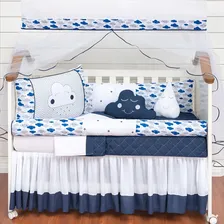 Kit Berço Americano Nuvenzinha Azul 10 Peças Masculino Nuvem Foto mini 1