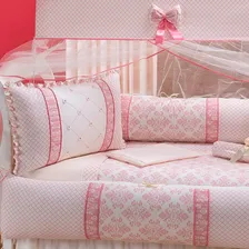 Kit Berço Menina 10 Peças Rosa Antigo Essence+ Saia Cor Charme Foto mini  3