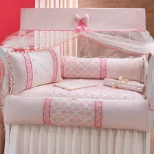 Kit Berço Menina 10 Peças Rosa Antigo Essence+ Saia Cor Charme Foto  mini 1