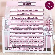 Kit Berço Nuvem Trançado Americano Completo Rosa Menina Foto mini 3