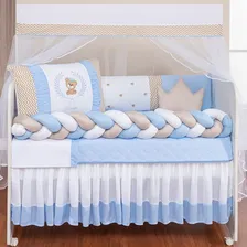 Kit Berco Urso Principe Menino Kit Protetor Berço Ursinho Cor Azul Foto mini 1