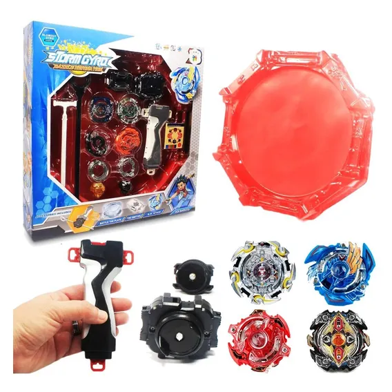 Kit Beyblade 4 In 2 + 2 Lançadores + Arena Foto 1