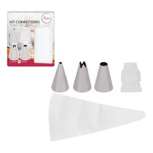 Kit Bico Confeiteiro Inox Decorador Bolo Saco Confeiteiro 5p Foto mini 1