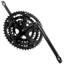 Kit Bike Aço Pé De Vela Coroa Tripla 18v Monobloco Preto Foto mini 2