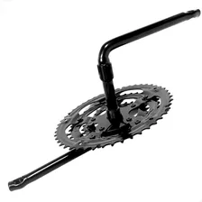 Kit Bike Aço Pé De Vela Coroa Tripla 18v Monobloco Preto Foto mini 1