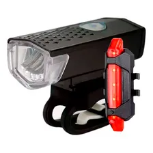 Kit Bike Farol Lanterna Sinalizador Recarregável Usb K131 Cor Preto Foto mini  2
