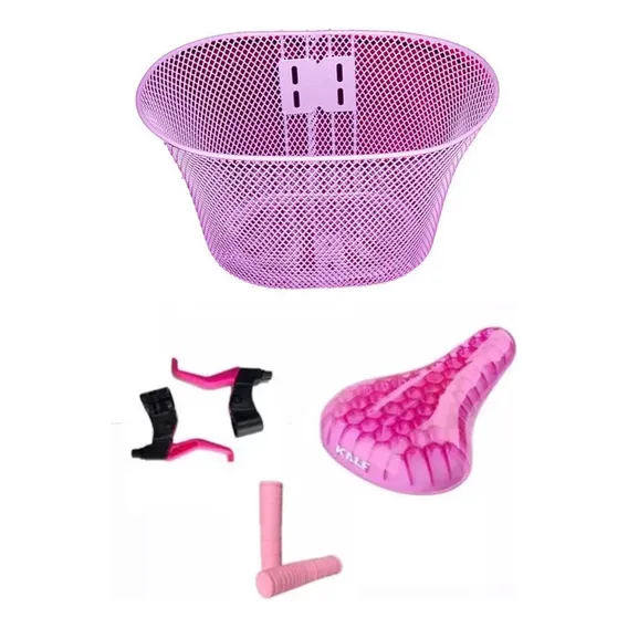 Kit Bike Infantil Banco Cesta Manopla Manete Aro 16 Foto 1