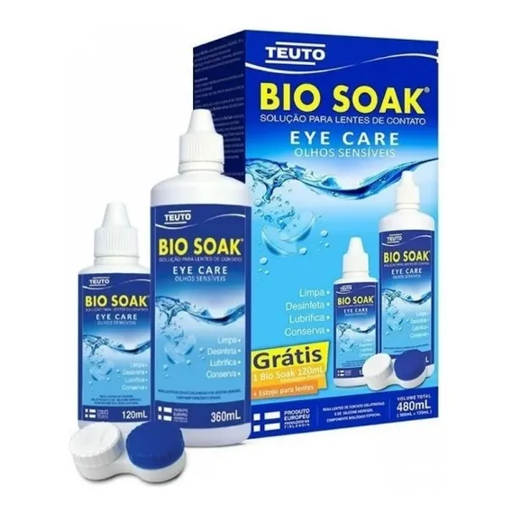 Kit Bio Soak Solução Para Lentes De Contato 480ml +estojo Foto 1