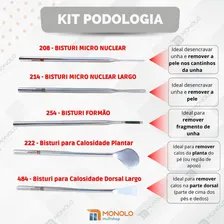 Kit Bisturi Podólogo 208 214 254 222 484 Podologia Unha Aço Foto mini 2