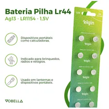 Kit Blister Cartela 50 Pilhas Moeda Alcalina Lr44 1,5v Elgin Foto mini 3