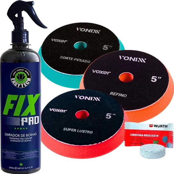 Kit Boina 5 Refino Lustro Corte Fixpad Limpa Boina Easytech Foto 1