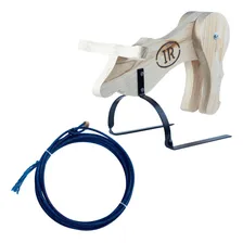 Kit Boizinho Cavalete Para Laço Team Roping + Laço Cor Azul Foto  mini 1