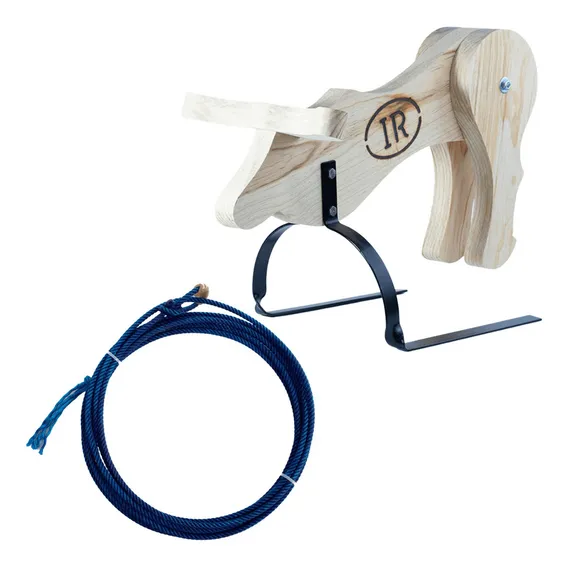 Kit Boizinho Cavalete Para Laço Team Roping + Laço Cor Azul Foto 1