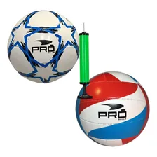 Kit Bola De Vôlei + Bola De Futebol + Bomba Pró Sortidas Foto  mini 1